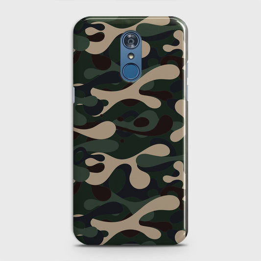 LG Q7 Cover - Camo Series  - Dark Green Design - Matte Finish - Snap On Hard Case with LifeTime Colors Guarantee