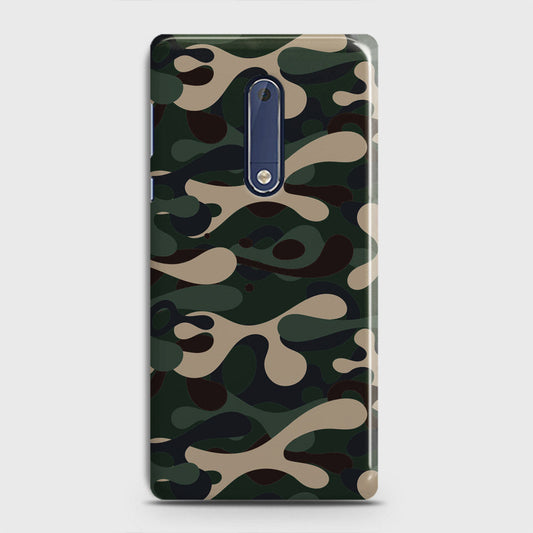 Nokia 5 Cover - Camo Series - Dark Green Design - Matte Finish - Snap On Hard Case with LifeTime Colors Guarantee