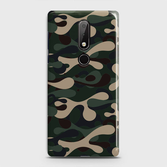 Nokia 7.1 Cover - Camo Series - Dark Green Design - Matte Finish - Snap On Hard Case with LifeTime Colors Guarantee