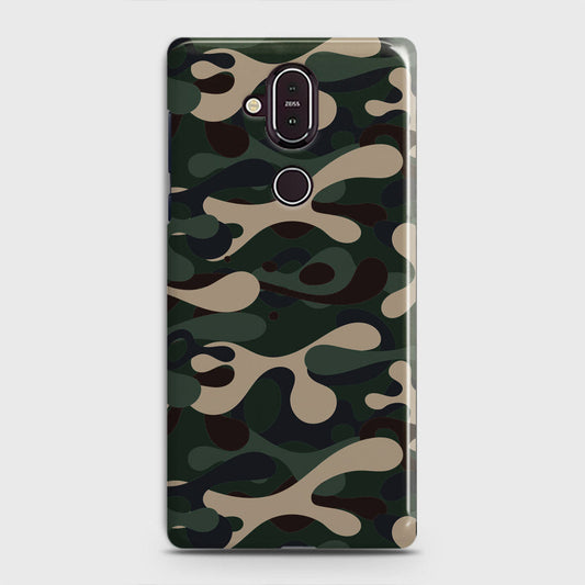 Nokia 8.1 Cover - Camo Series - Dark Green Design - Matte Finish - Snap On Hard Case with LifeTime Colors Guarantee