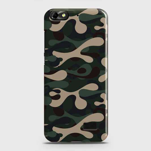 Huawei Honor 4C Cover - Camo Series - Dark Green Design - Matte Finish - Snap On Hard Case with LifeTime Colors Guarantee