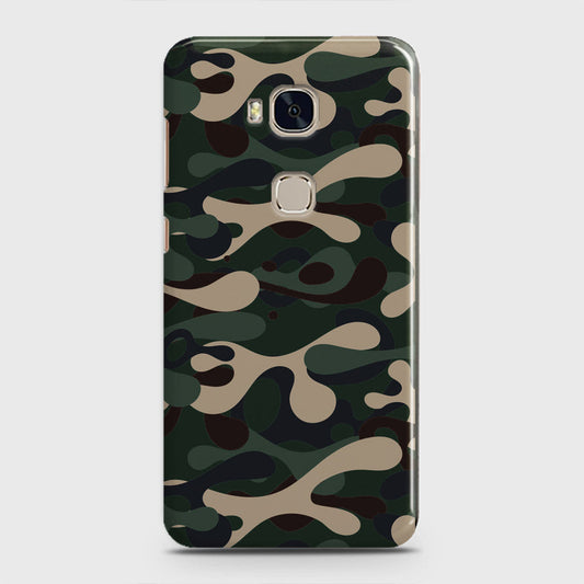Huawei Honor 5X Cover - Camo Series - Dark Green Design - Matte Finish - Snap On Hard Case with LifeTime Colors Guarantee