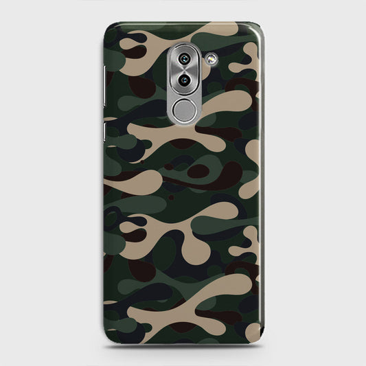 Huawei Honor 6X Cover - Camo Series - Dark Green Design - Matte Finish - Snap On Hard Case with LifeTime Colors Guarantee