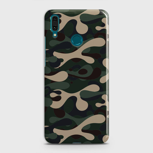 Huawei Y9 2019 Cover - Camo Series - Dark Green Design - Matte Finish - Snap On Hard Case with LifeTime Colors Guarantee
