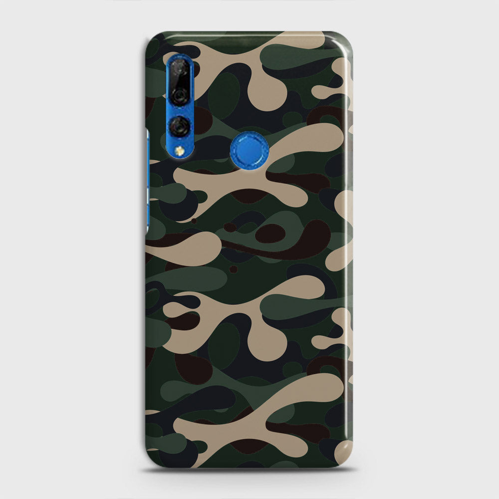 Huawei Y9 Prime 2019 Cover - Camo Series - Dark Green Design - Matte Finish - Snap On Hard Case with LifeTime Colors Guarantee