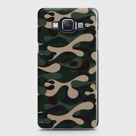 Samsung Galaxy E5 Cover - Camo Series - Dark Green Design - Matte Finish - Snap On Hard Case with LifeTime Colors Guarantee