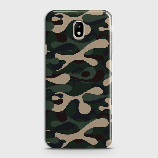 Samsung Galaxy J3 2018 Cover - Camo Series - Dark Green Design - Matte Finish - Snap On Hard Case with LifeTime Colors Guarantee