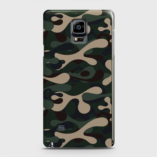 Samsung Galaxy Note 4 Cover - Camo Series - Dark Green Design - Matte Finish - Snap On Hard Case with LifeTime Colors Guarantee