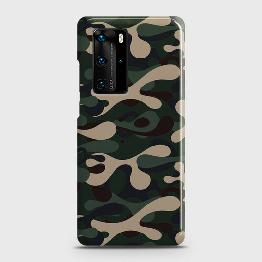 Huawei P40 Pro Cover - Camo Series - Dark Green Design - Matte Finish - Snap On Hard Case with LifeTime Colors Guarantee