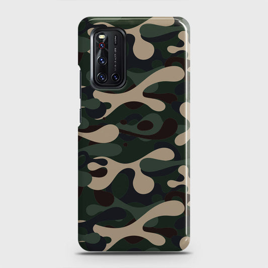 Vivo V19  Cover - Camo Series - Dark Green Design - Matte Finish - Snap On Hard Case with LifeTime Colors Guarantee