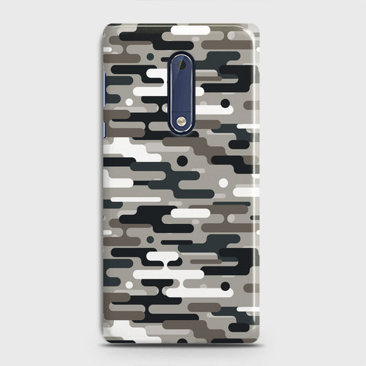 Nokia 5 Cover - Camo Series 2 - Black & Olive Design - Matte Finish - Snap On Hard Case with LifeTime Colors Guarantee
