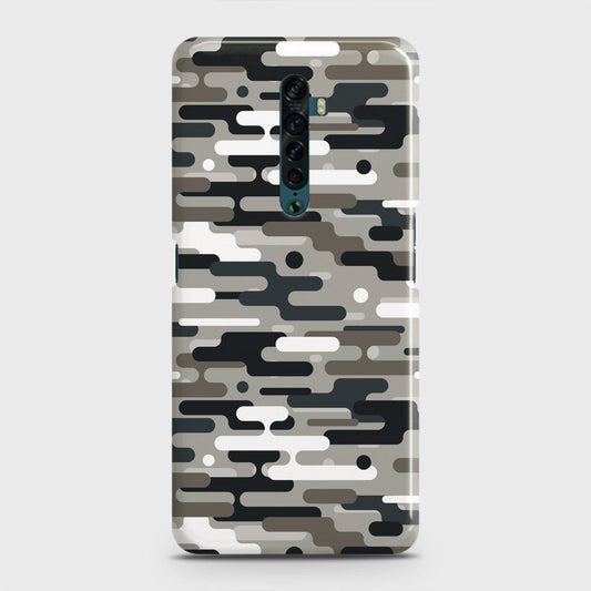 Oppo Reno 2 Cover - Camo Series 2 - Black & Olive Design - Matte Finish - Snap On Hard Case with LifeTime Colors Guarantee