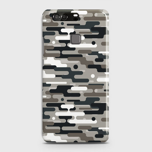 Huawei P9 Cover - Camo Series 2 - Black & Olive Design - Matte Finish - Snap On Hard Case with LifeTime Colors Guarantee