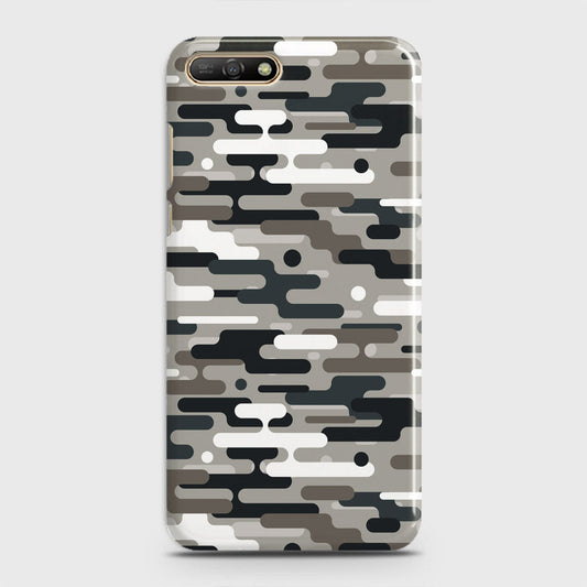 Huawei Y6 2018 Cover - Camo Series 2 - Black & Olive Design - Matte Finish - Snap On Hard Case with LifeTime Colors Guarantee