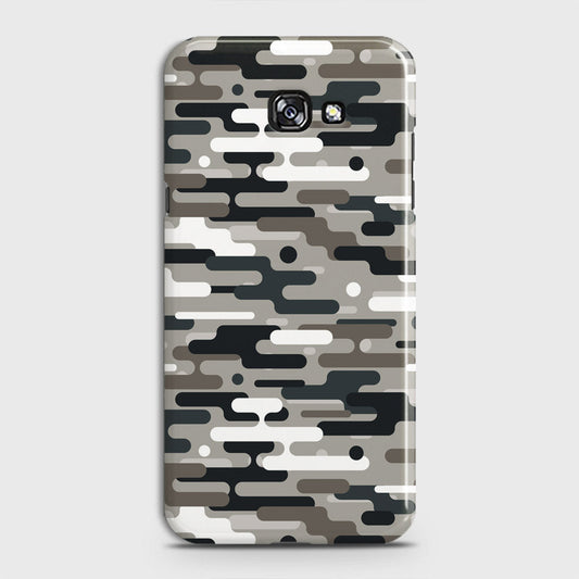 Samsung Galaxy A7 2017 / A720 Cover - Camo Series 2 - Black & Olive Design - Matte Finish - Snap On Hard Case with LifeTime Colors Guarantee