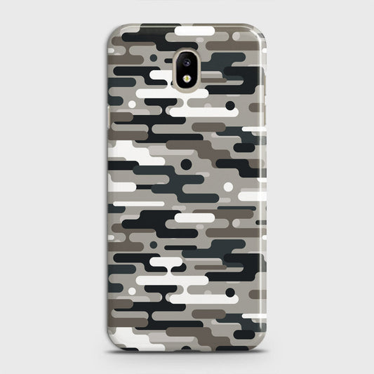 Samsung Galaxy J3 2018 Cover - Camo Series 2 - Black & Olive Design - Matte Finish - Snap On Hard Case with LifeTime Colors Guarantee