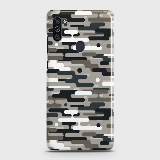 Samsung Galaxy M11 Cover - Camo Series 2 - Black & Olive Design - Matte Finish - Snap On Hard Case with LifeTime Colors Guarantee