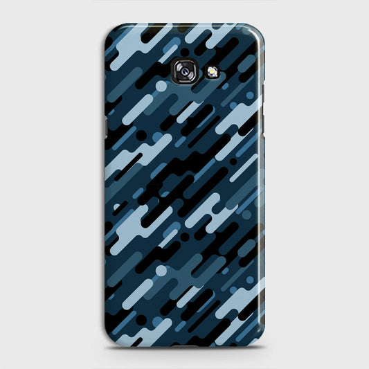 Samsung Galaxy A7 2017 / A720 Cover - Camo Series 3 - Black & Blue Design - Matte Finish - Snap On Hard Case with LifeTime Colors Guarantee