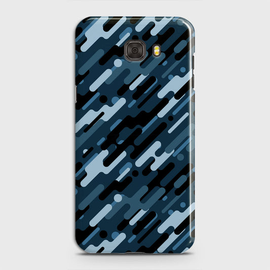 Samsung Galaxy C5 Cover - Camo Series 3 - Black & Blue Design - Matte Finish - Snap On Hard Case with LifeTime Colors Guarantee