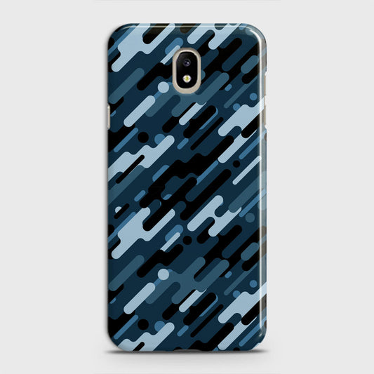 Samsung Galaxy J3 2018 Cover - Camo Series 3 - Black & Blue Design - Matte Finish - Snap On Hard Case with LifeTime Colors Guarantee