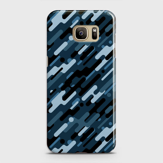 Samsung Galaxy Note 7 Cover - Camo Series 3 - Black & Blue Design - Matte Finish - Snap On Hard Case with LifeTime Colors Guarantee