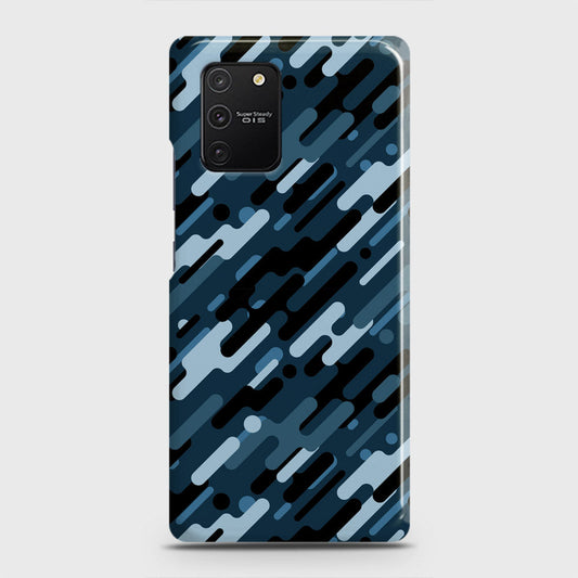 Samsung Galaxy S10 Lite Cover - Camo Series 3 - Black & Blue Design - Matte Finish - Snap On Hard Case with LifeTime Colors Guarantee