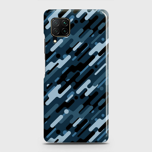 Huawei P40 lite Cover - Camo Series 3 - Black & Blue Design - Matte Finish - Snap On Hard Case with LifeTime Colors Guarantee