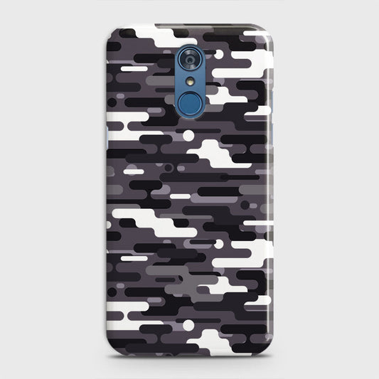 LG Q7 Cover - Camo Series 2 - Black & White Design - Matte Finish - Snap On Hard Case with LifeTime Colors Guarantee