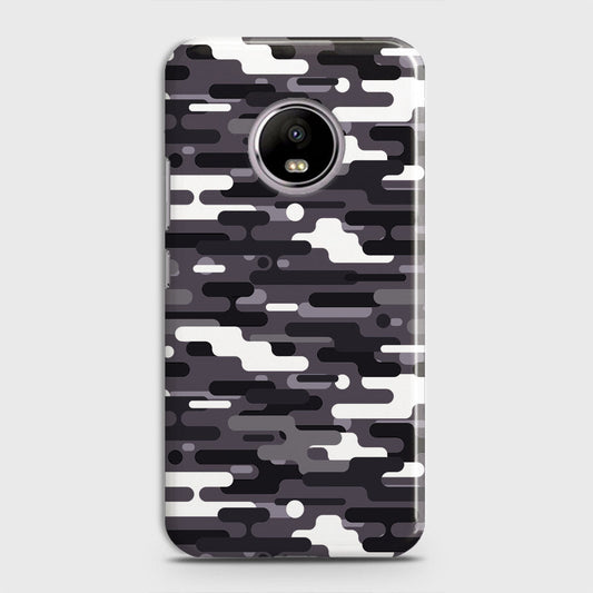 Motorola E4 Plus Cover - Camo Series 2 - Black & White Design - Matte Finish - Snap On Hard Case with LifeTime Colors Guarantee