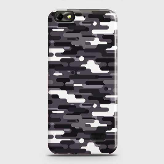 Huawei Honor 4C Cover - Camo Series 2 - Black & White Design - Matte Finish - Snap On Hard Case with LifeTime Colors Guarantee
