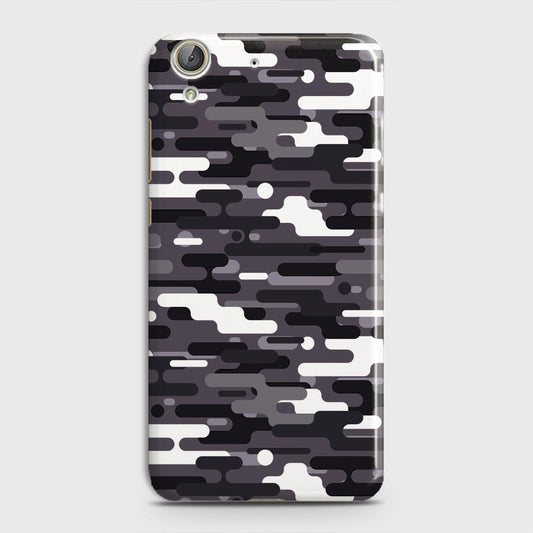 Huawei Y6 II Cover - Camo Series 2 - Black & White Design - Matte Finish - Snap On Hard Case with LifeTime Colors Guarantee