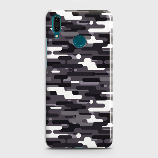 Huawei Y9 2019 Cover - Camo Series 2 - Black & White Design - Matte Finish - Snap On Hard Case with LifeTime Colors Guarantee