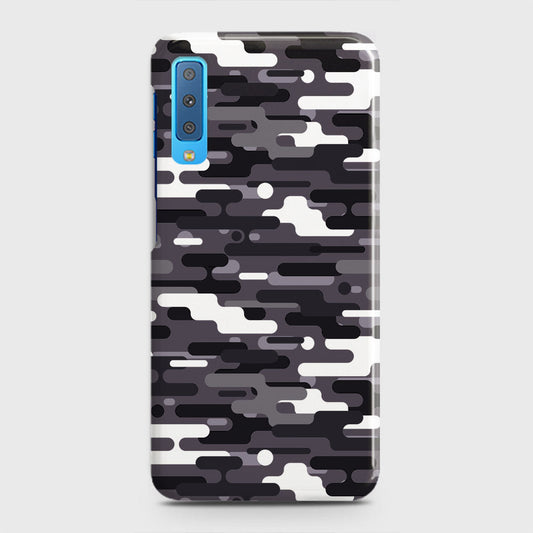 Samsung Galaxy A7 2018 Cover - Camo Series 2 - Black & White Design - Matte Finish - Snap On Hard Case with LifeTime Colors Guarantee