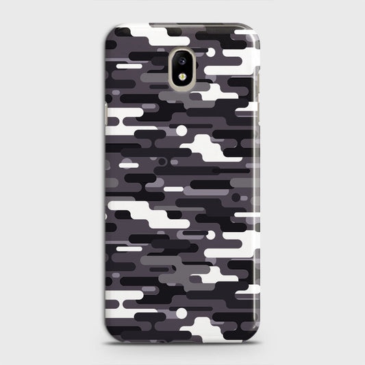 Samsung Galaxy J3 2018 Cover - Camo Series 2 - Black & White Design - Matte Finish - Snap On Hard Case with LifeTime Colors Guarantee