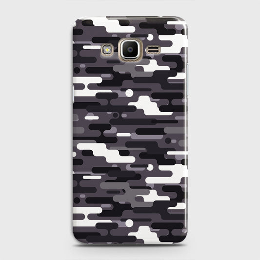 Samsung Galaxy J3 2016 / J320 Cover - Camo Series 2 - Black & White Design - Matte Finish - Snap On Hard Case with LifeTime Colors Guarantee