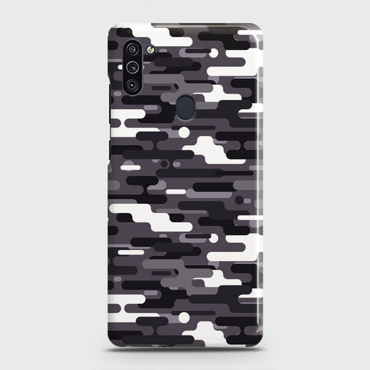 Samsung Galaxy M11 Cover - Camo Series 2 - Black & White Design - Matte Finish - Snap On Hard Case with LifeTime Colors Guarantee
