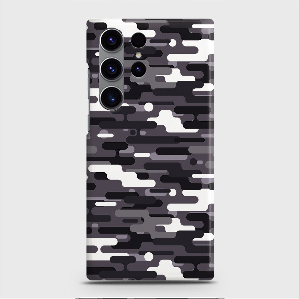 Samsung Galaxy S23 Ultra Cover - Camo Series 2 - Black & White Design - Matte Finish - Snap On Hard Case with LifeTime Colors Guarantee