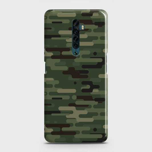 Oppo Reno 2 Cover - Camo Series 2 - Light Green Design - Matte Finish - Snap On Hard Case with LifeTime Colors Guarantee
