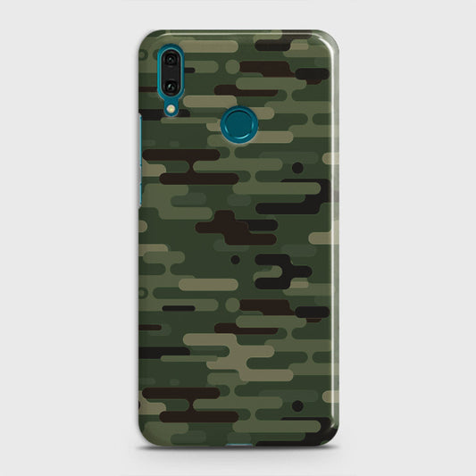 Huawei Y9 2019 Cover - Camo Series 2 - Light Green Design - Matte Finish - Snap On Hard Case with LifeTime Colors Guarantee