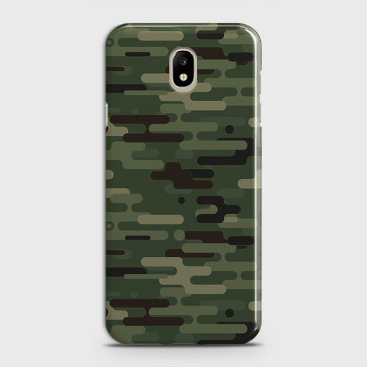 Samsung Galaxy J7 2018 Cover - Camo Series 2 - Light Green Design - Matte Finish - Snap On Hard Case with LifeTime Colors Guarantee