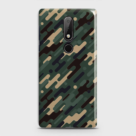 Nokia 7.1 Cover - Camo Series 3 - Light Green Design - Matte Finish - Snap On Hard Case with LifeTime Colors Guarantee