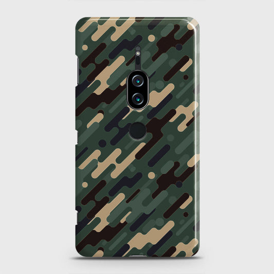 Sony Xperia XZ2 Premium Cover - Camo Series 3 - Light Green Design - Matte Finish - Snap On Hard Case with LifeTime Colors Guarantee