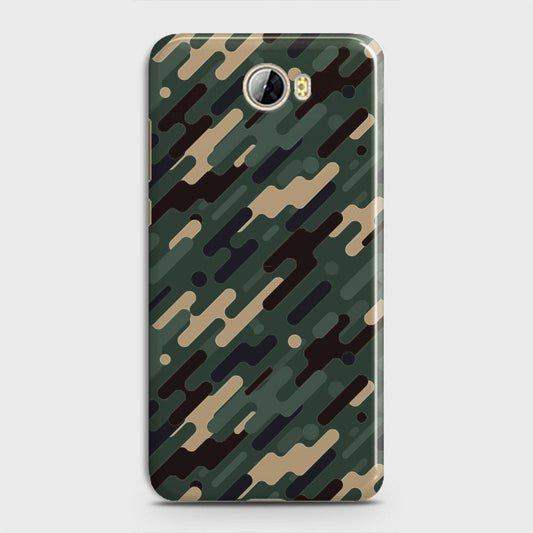 Huawei Y5 II Cover - Camo Series 3 - Light Green Design - Matte Finish - Snap On Hard Case with LifeTime Colors Guarantee