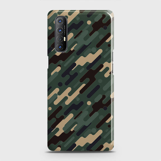 Oppo Reno 3 Pro Cover - Camo Series 3 - Light Green Design - Matte Finish - Snap On Hard Case with LifeTime Colors Guarantee