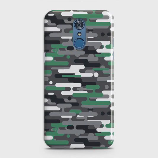 LG Q7 Cover - Camo Series 2 - Green & Grey Design - Matte Finish - Snap On Hard Case with LifeTime Colors Guarantee