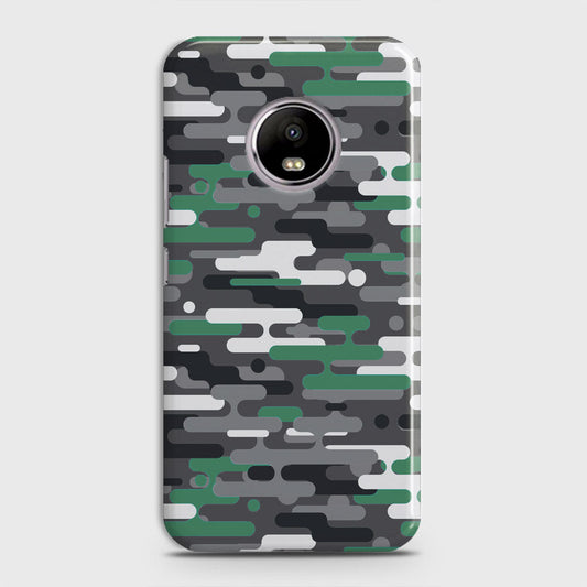 Motorola E4 Plus Cover - Camo Series 2 - Green & Grey Design - Matte Finish - Snap On Hard Case with LifeTime Colors Guarantee