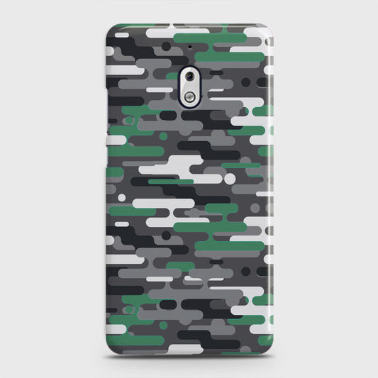 Nokia 2.1 Cover - Camo Series 2 - Green & Grey Design - Matte Finish - Snap On Hard Case with LifeTime Colors Guarantee