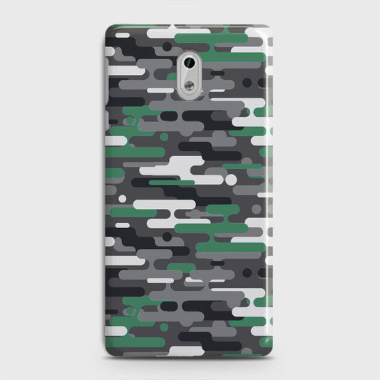 Nokia 3 Cover - Camo Series 2 - Green & Grey Design - Matte Finish - Snap On Hard Case with LifeTime Colors Guarantee