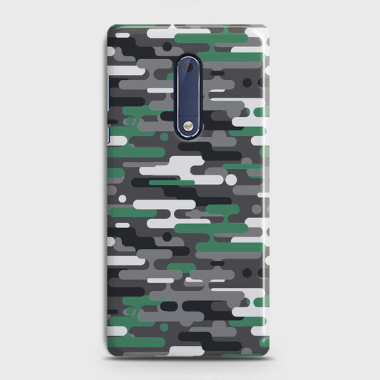 Nokia 5 Cover - Camo Series 2 - Green & Grey Design - Matte Finish - Snap On Hard Case with LifeTime Colors Guarantee