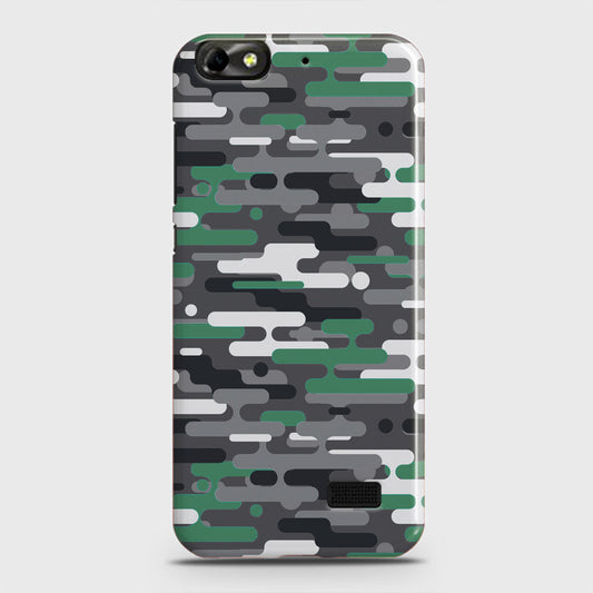 Huawei Honor 4C Cover - Camo Series 2 - Green & Grey Design - Matte Finish - Snap On Hard Case with LifeTime Colors Guarantee
